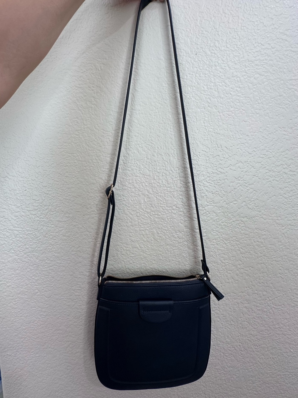 A New Day Faux Leather Crossbody in Navy Blue